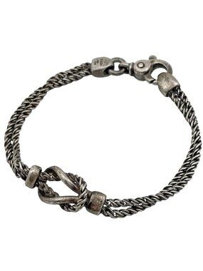 Tiffany & Co Knot Double Rope Bracelet 925 Sterling Silver